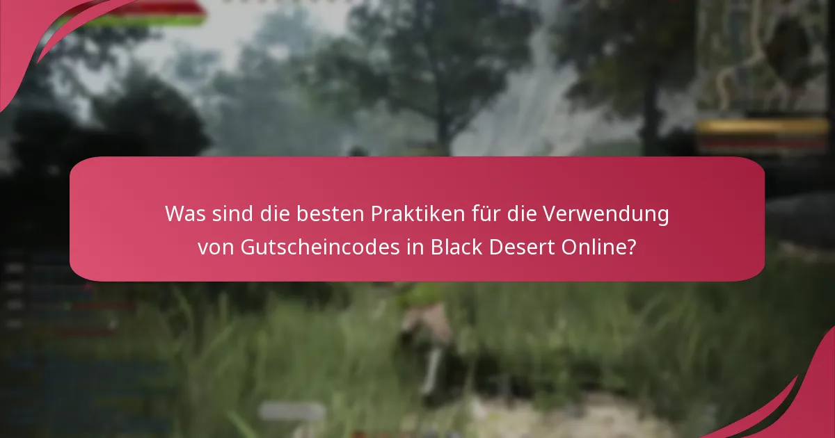 Was sind die besten Praktiken für die Verwendung von Gutscheincodes in Black Desert Online?